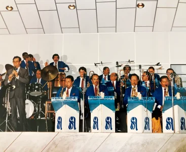 Orquestrada Tabajara no palco
do Ouro Verde, na noite de inauguração em 1985