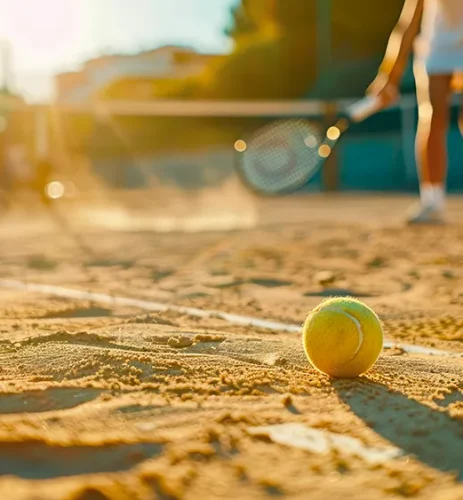 closeup-tennis-ball-sand-court-player-background